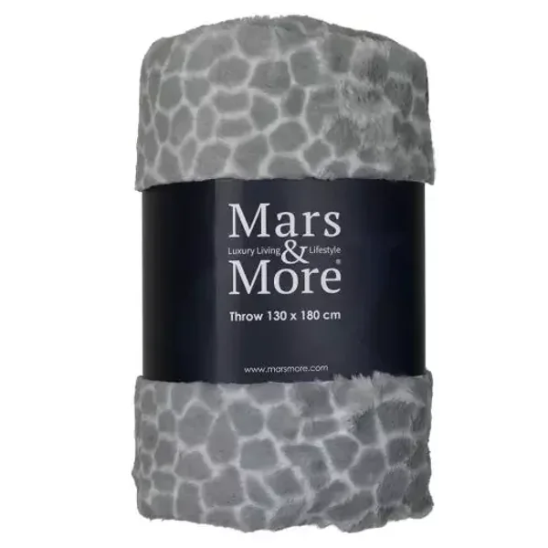 Deken | Plaid | Giraffe | Giraffeprint | Grijs | Mars & More | Polyester | 130x180cm