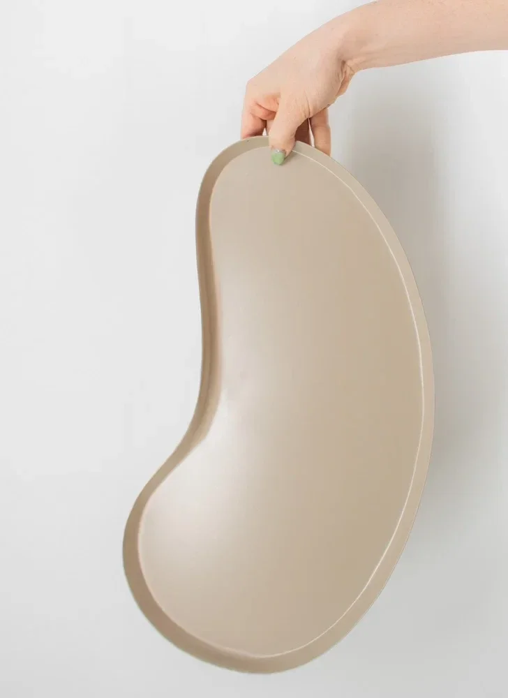 Dienblad | Kidney | Niervorm | Beige | Metaal | 52x24x2cm
