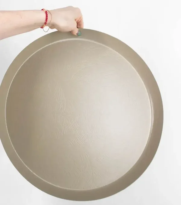 Dienblad | Rond | Beige | Leaves | 44cm