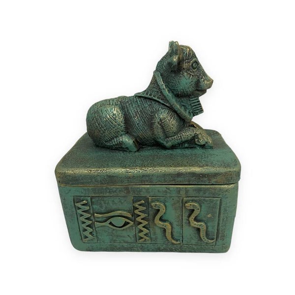 Opbergdoosje liggende koe in oudheid stijl