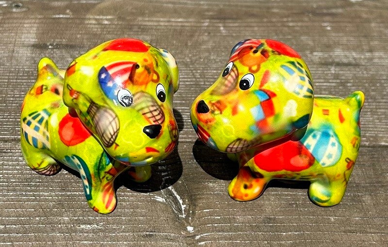 Peper en zoutstel hond Bruno Air Balloons Gardengreen