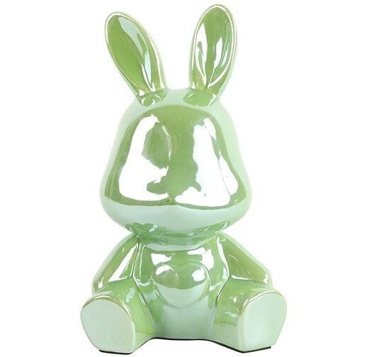 Spaarpot / beeld konijn / paashaas groen (middel of klein)