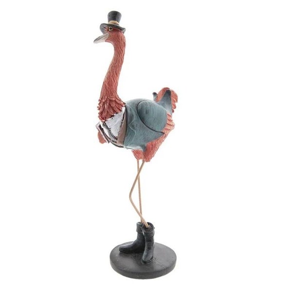 Beeld flamingo in kostuum