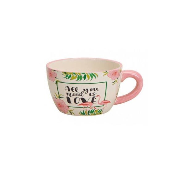 Decoratieve bloempot met flamingo print
