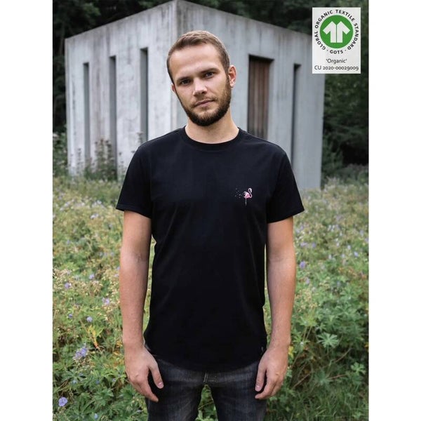 Heren t-shirt flamingo zwart