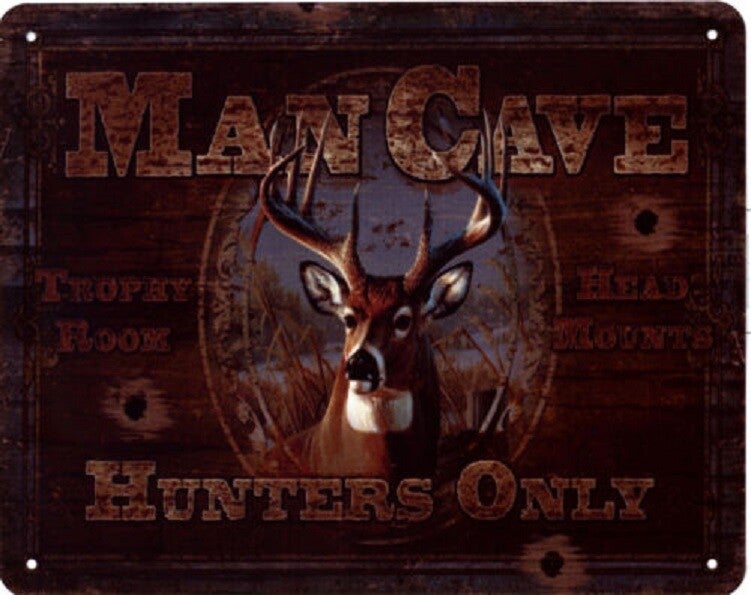 Wandplaat | Hert | Metaal | Vintage | 20x25cm