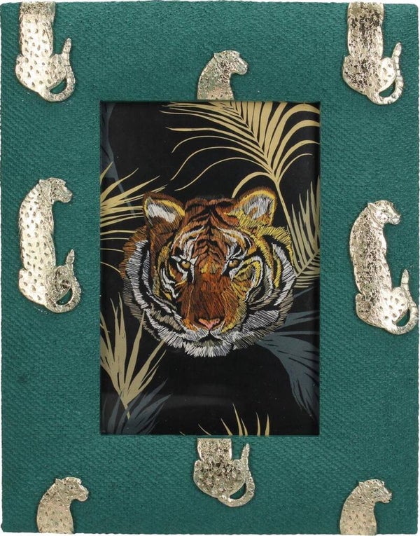 Fotolijst | Tijger | Panter | Groen | Goud | 22x17,5cm