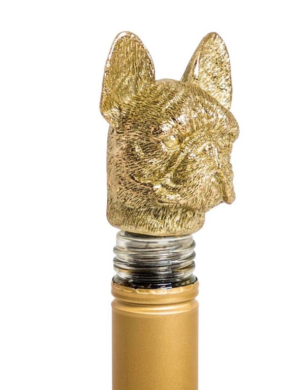French Bulldog Flessenstop – Antiek Goud