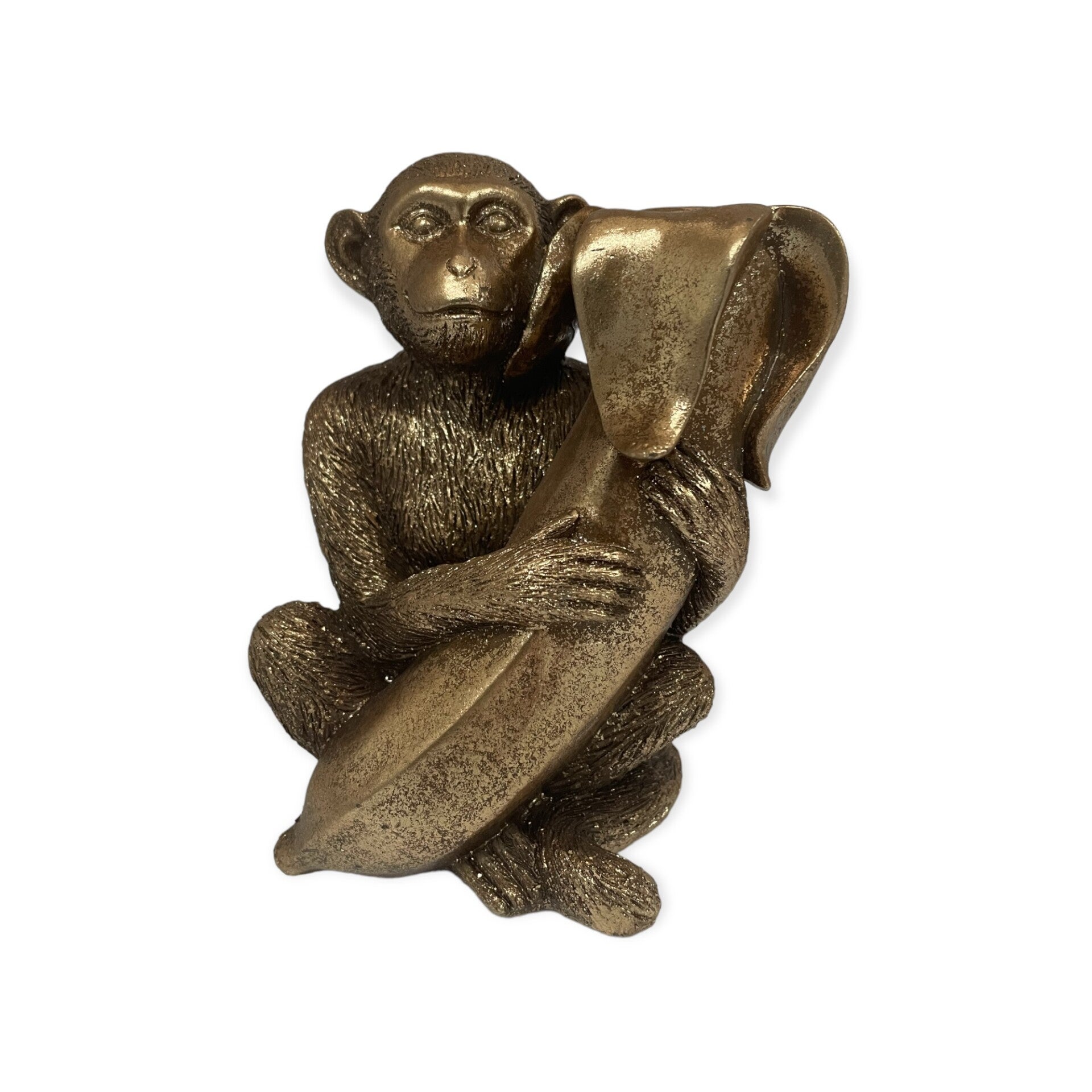 Kandelaar | Aap | Banaan | Goud | Coco Maison | Polyresin | 13x10x15cm