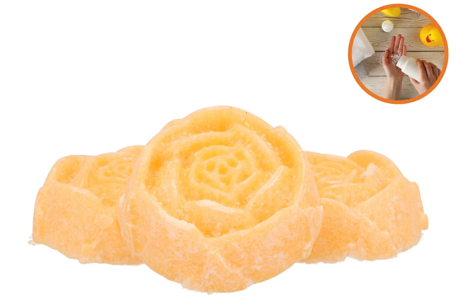 Amberblokje | Geurblokje | Amberroos | Roos | Baby Powder | 7x7x2,5cm