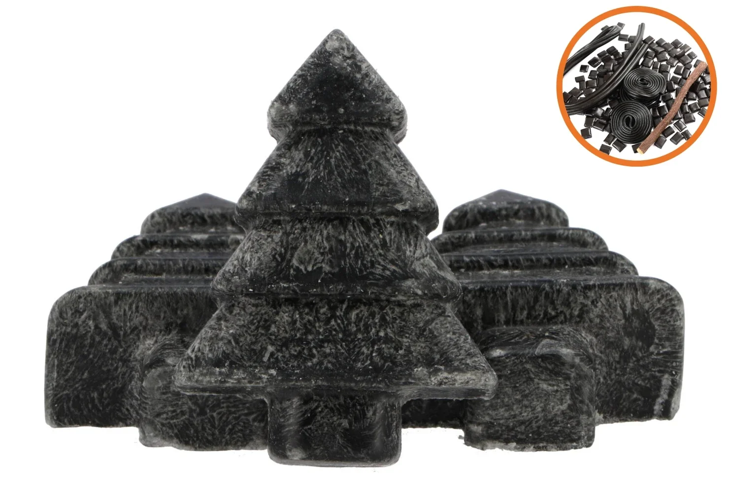 Amberblokje | Kerstboom | Black Musk | Zwart | 7x6x2,5cm
