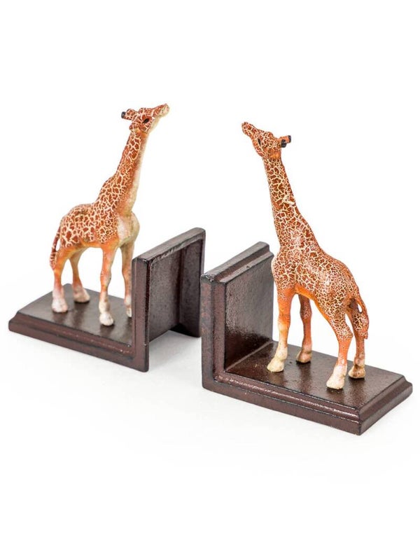 Giraffe Boekensteunen – Antiek Gietijzer (Set van 2)