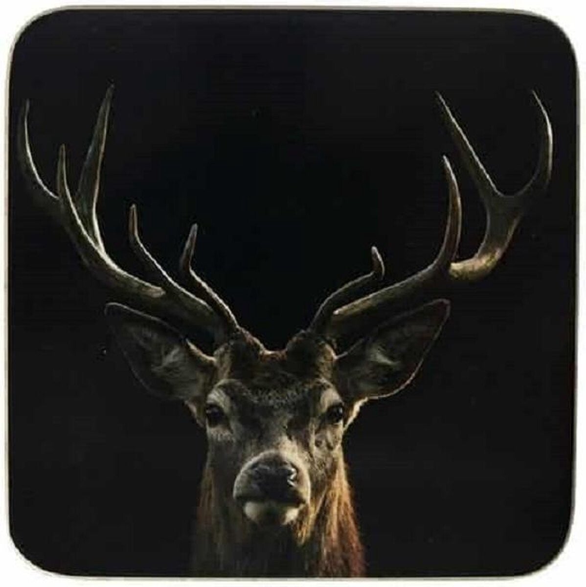 Onderzetters | Hert | Rendier | Mars & More | Zwart | Bruin | Vierkant | 10x10cm | 6 stuks