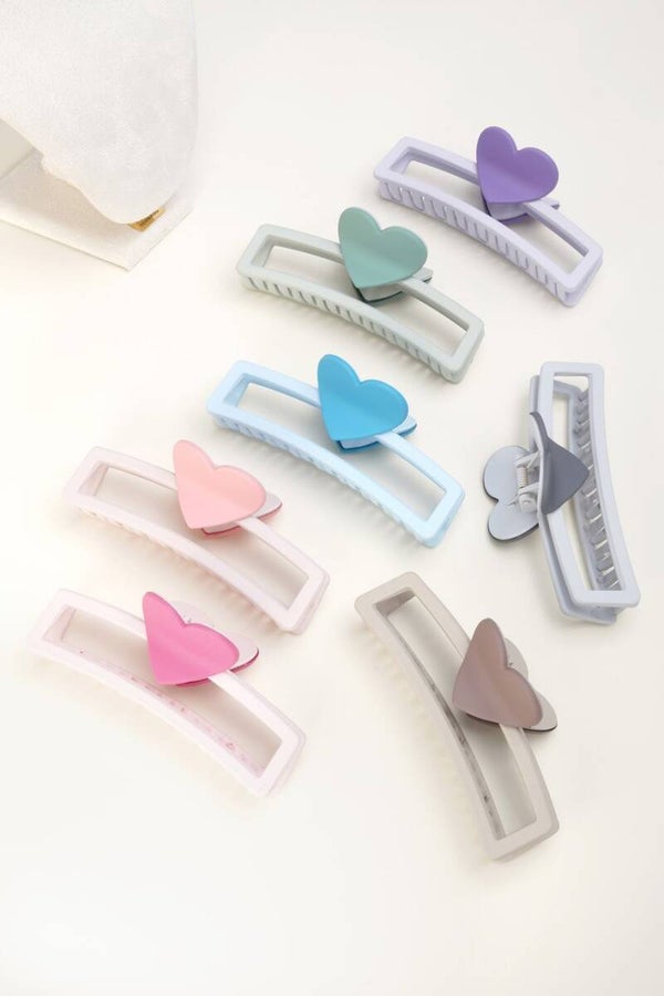 Haarklem met Hart – Mat Pastel | 13 cm | 4 Kleuren