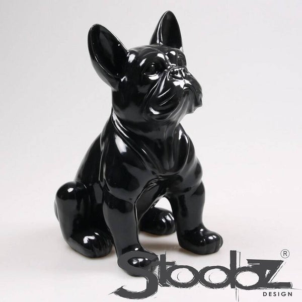 Beeld hond /  bulldog zwart