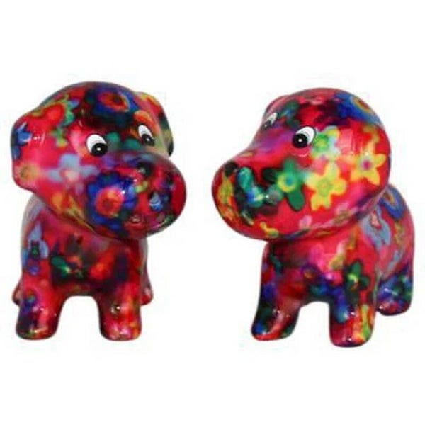 Peper en zoutstel hond Bruno Funky Flowers Pixiepurple