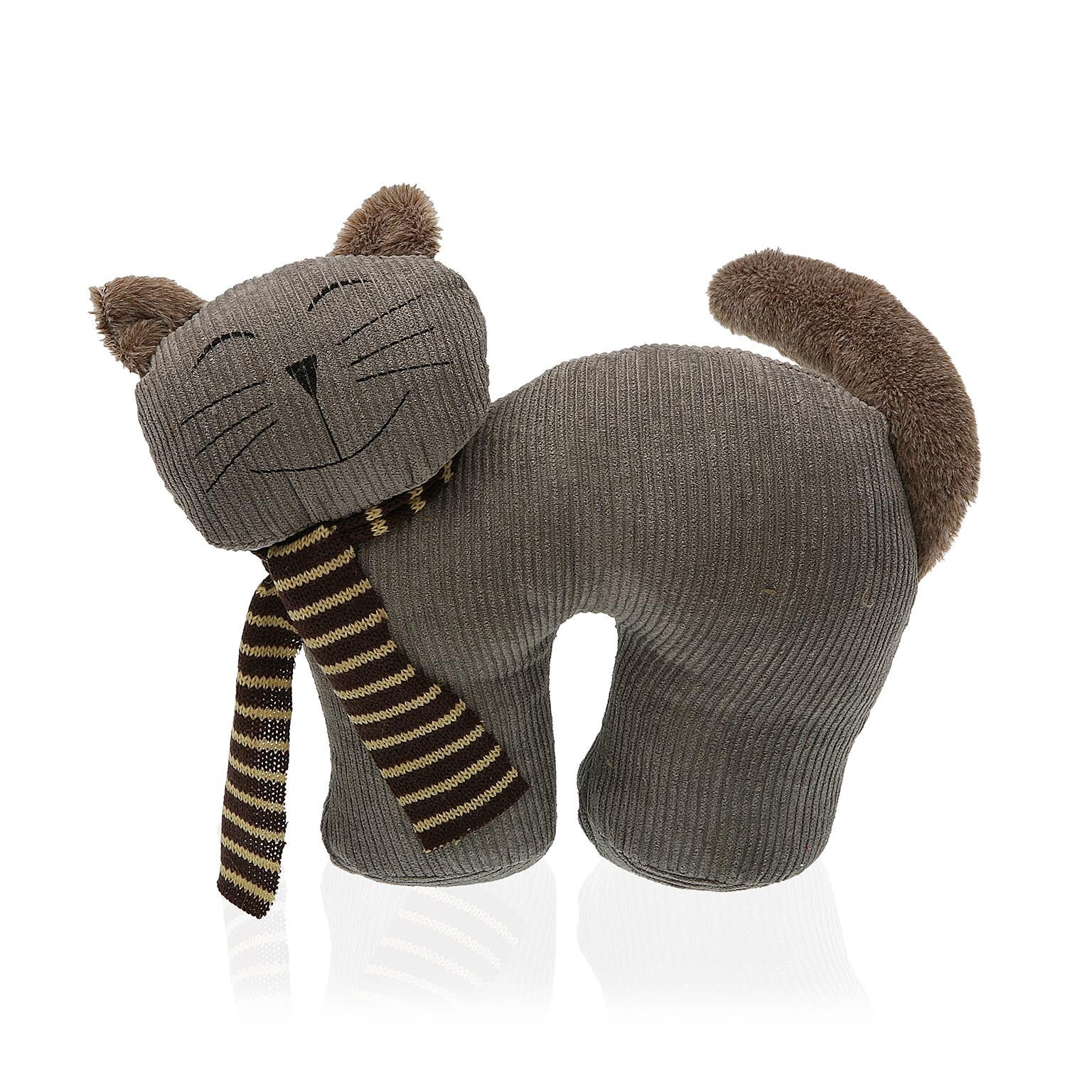 Deurstopper | Kat | Grijs | Textiel | 23x9x29cm