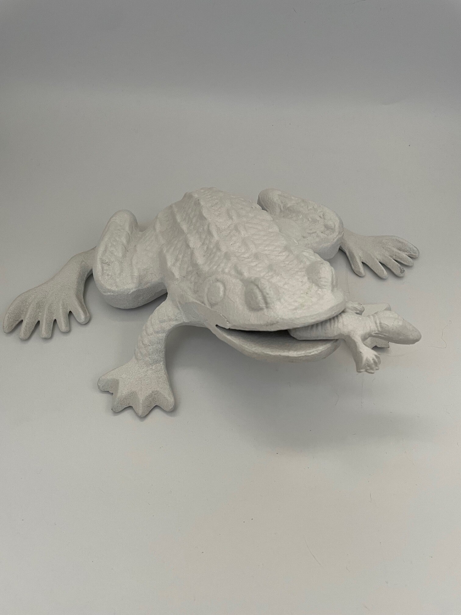 Beeld | Kikker | Baby | Wit | Metaal | 19x29,5x9cm