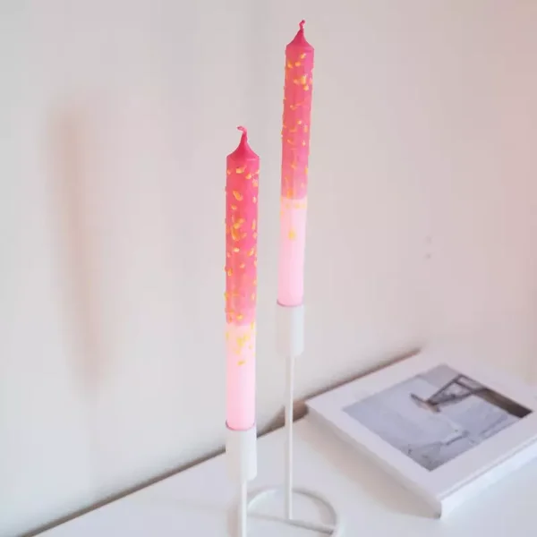 Handgemaakte Dip Dye Kaarsen Roze