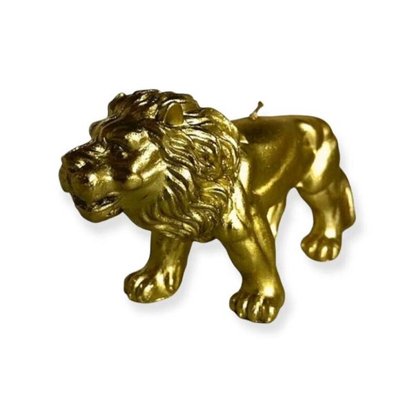 Kaars | Leeuw | Goud | &Klevering | Wax | 8cm