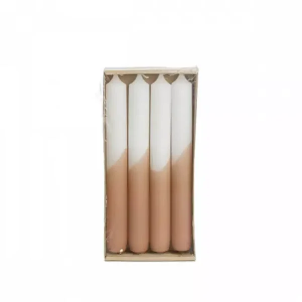 Dinerkaarsen half dipped kleur brique (set van 4)