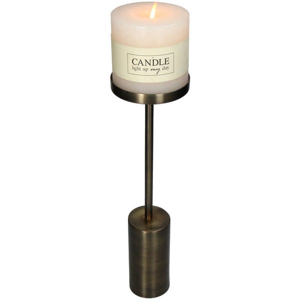 Luxe kaarsenhouder voor stompkaars brons