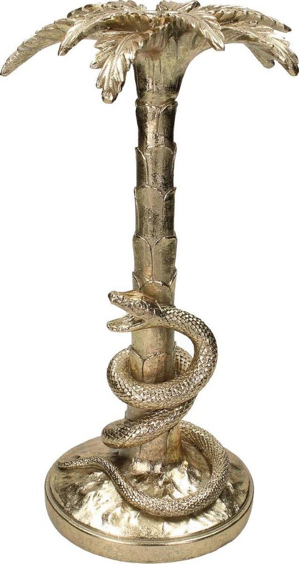 Kandelaar | Slang | Champagne | Polyresin | Ø 15,5 x 31cm