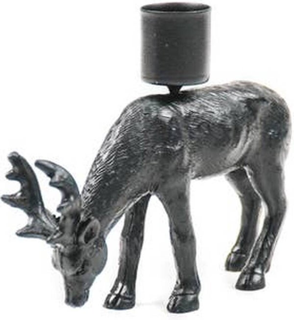 Kandelaar staand rendier zwart