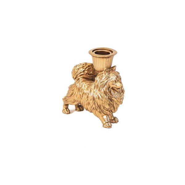 Kandelaar | Hond | Pomeriaan | Goud | Housevitamin | 12cm