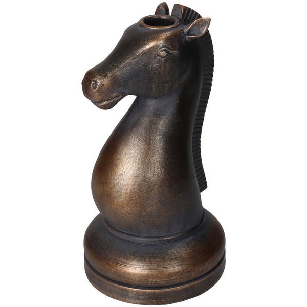 Kandelaar | Paard | Schaakstuk | Koper | 12cm x 12cm x 22cm |