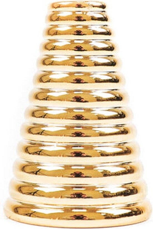 Kandelaar | Kerstboom | Ribbels | Goud | Housevitamin | Keramiek | 2 afmetingen