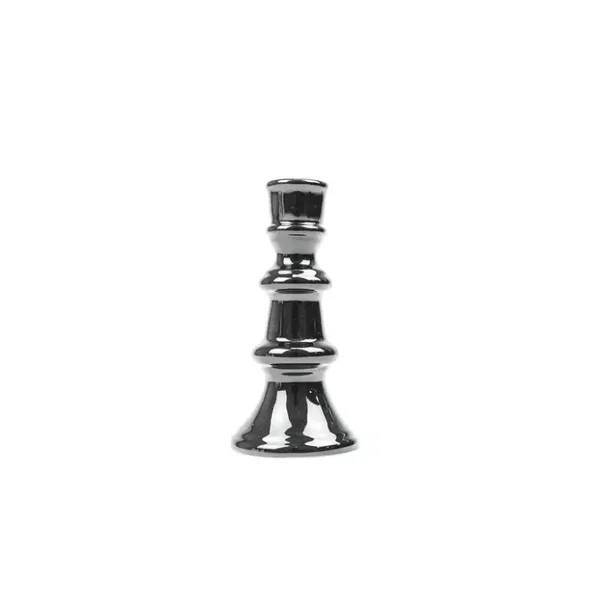 Kandelaar | Schaakstuk | Chess | Zwart | Housevitamin | Keramiek | 7x7x14cm