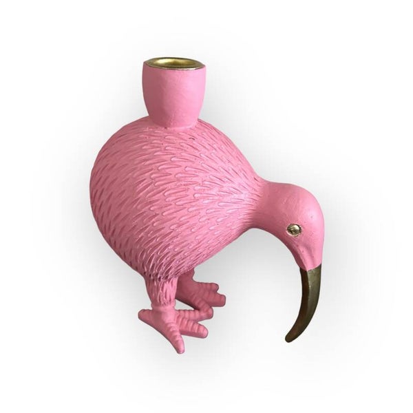 Kandelaar vogel Kiwi roze en goud