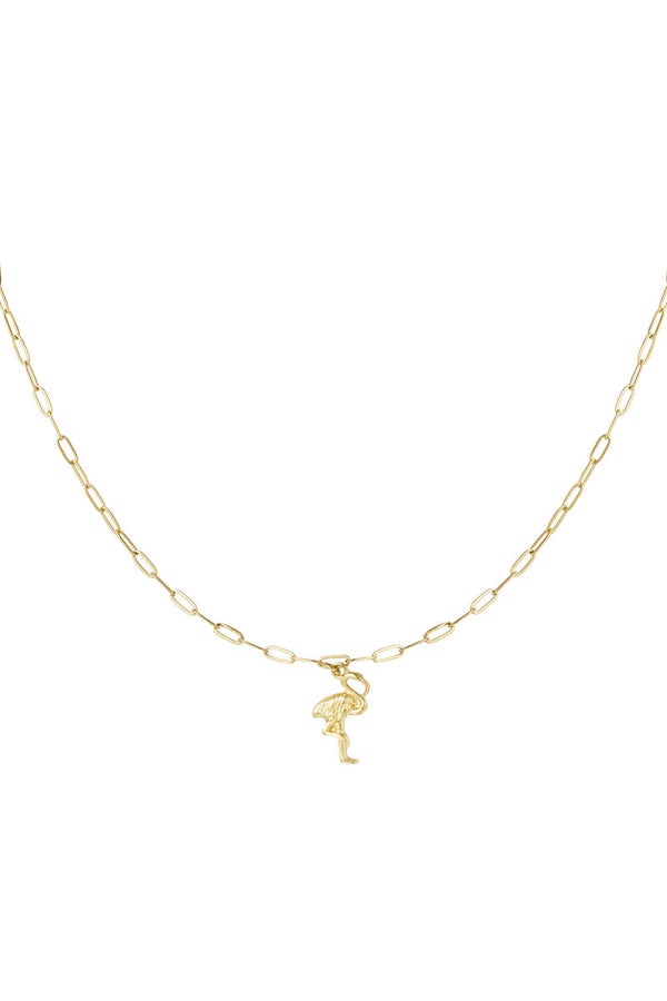 Ketting | Flamingo | Goud | Stainless Steel | 40+5cm
