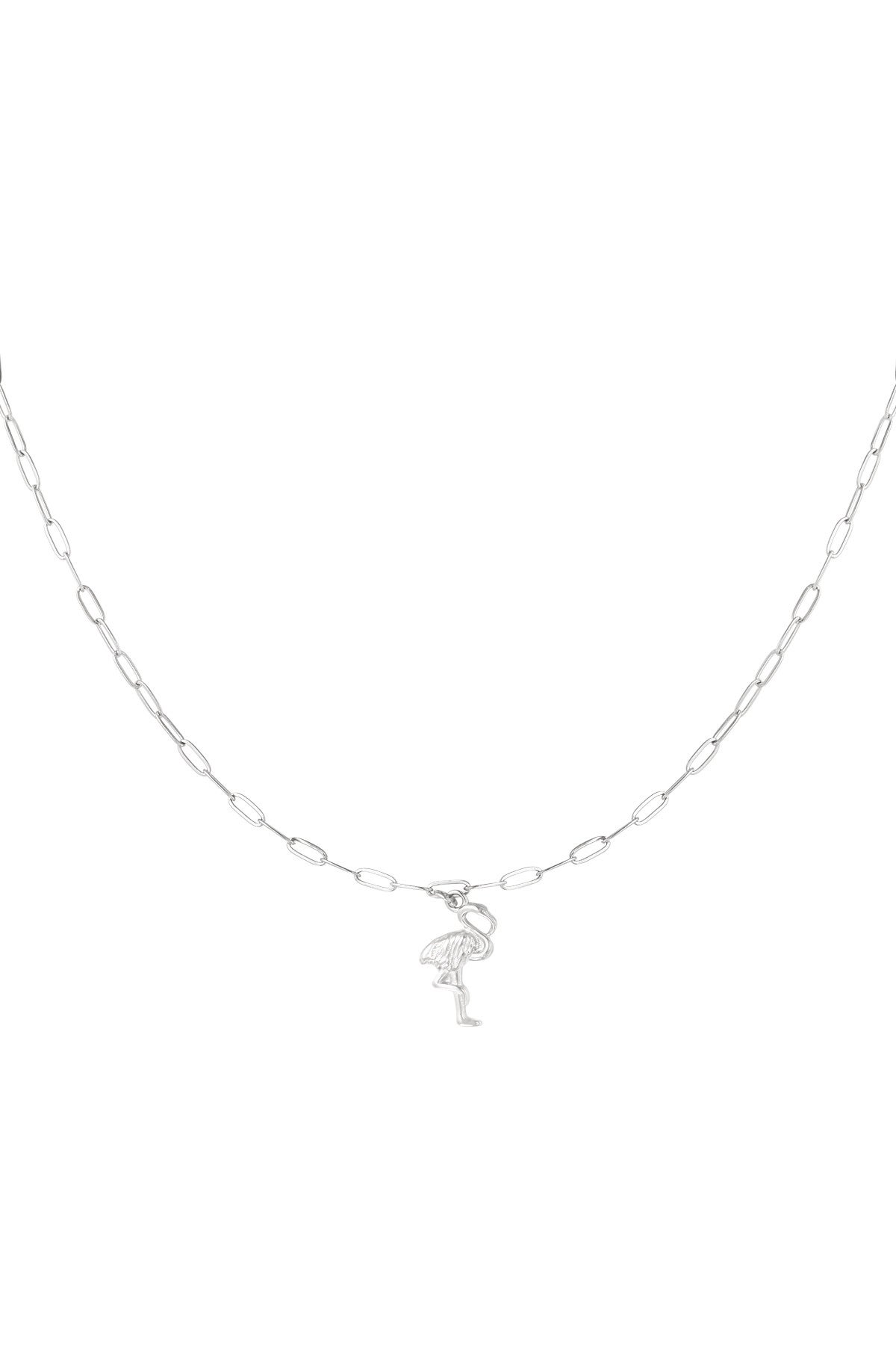 Ketting | Flamingo | Zilver | Stainless Steel | 40+5cm
