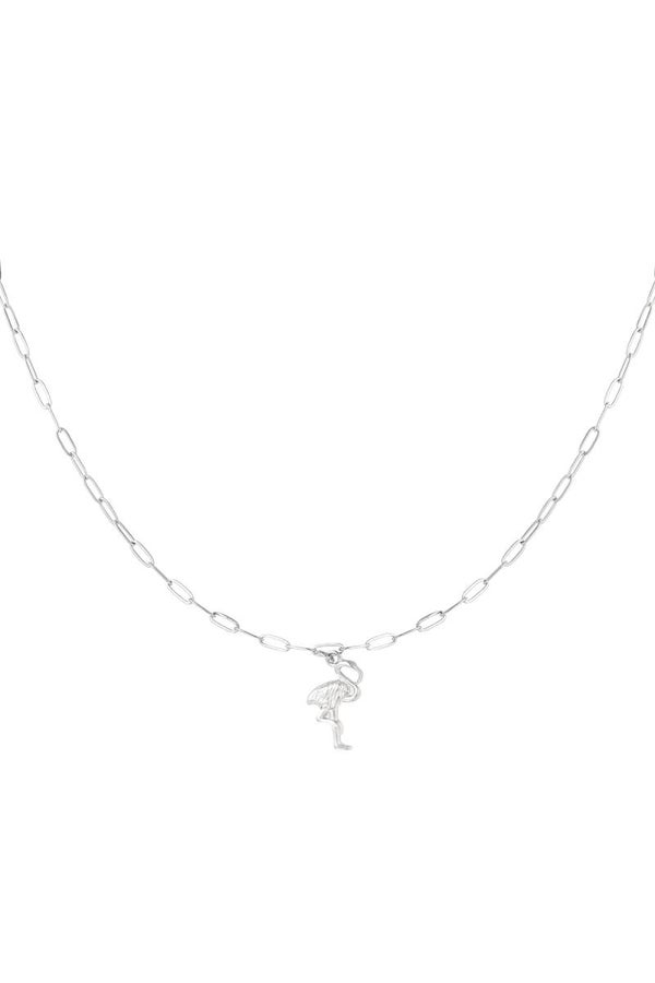Ketting | Flamingo | Zilver | Stainless Steel | 40+5cm