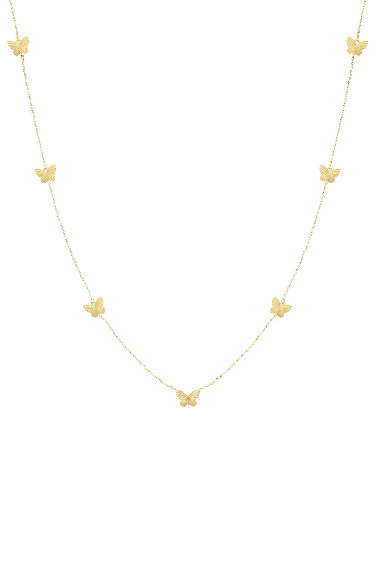 Ketting | Vlinders | Goud | Stainless Steel | Lang | 90+5cm
