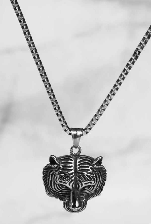 Unisex ketting met hanger tijgerkop