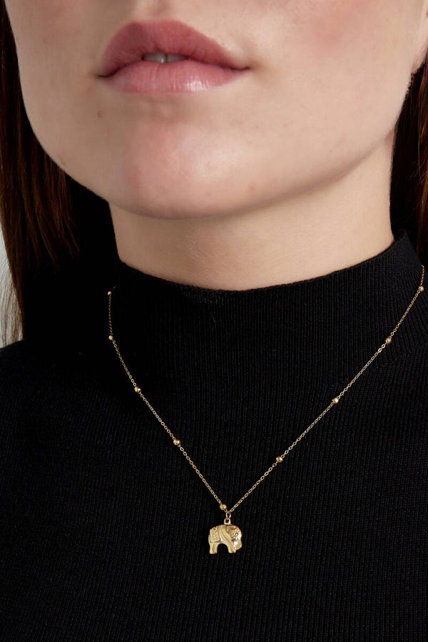 Ketting | Olifant | Goud | Stainless Steel | 40+5cm
