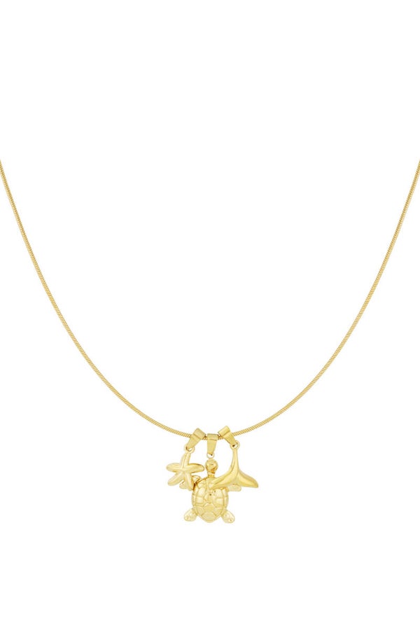 Sea Spirit Ketting – Goudkleurige Ketting met Schildpad & Zeester