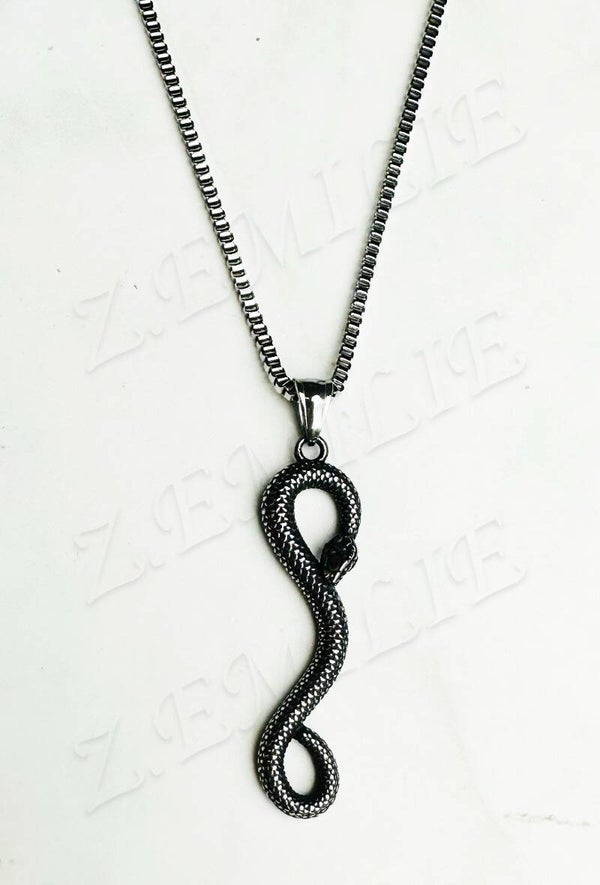 Unisex ketting met hanger slang / python
