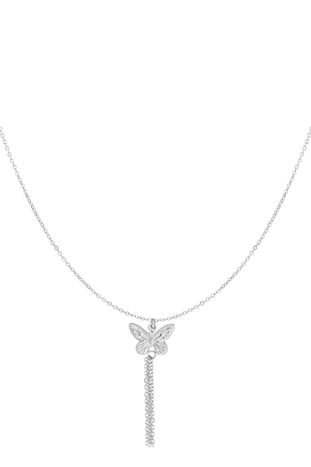 Ketting | Vlinder | Kettinkjes | Zilver | Stainless Steel | 39+5cm