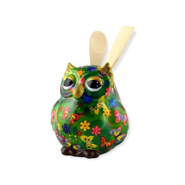 Keukengereihouder Uil Olive in groen met bloemetjes en vlinders (butterfly dream forestgreen)