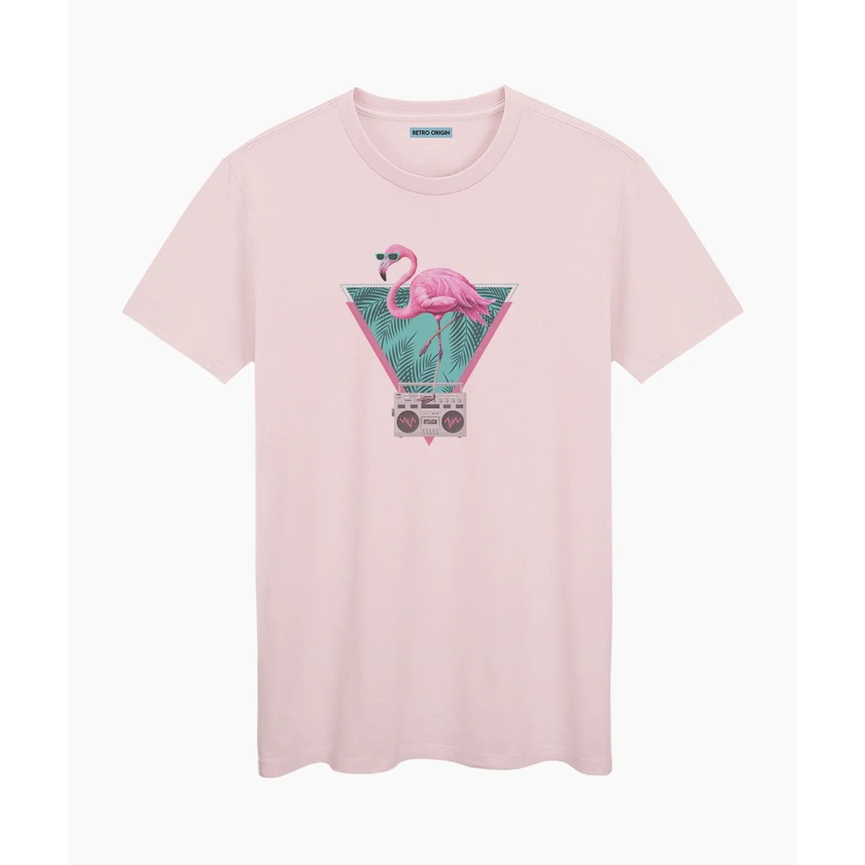Flamingo t-shirt retro roze unisex