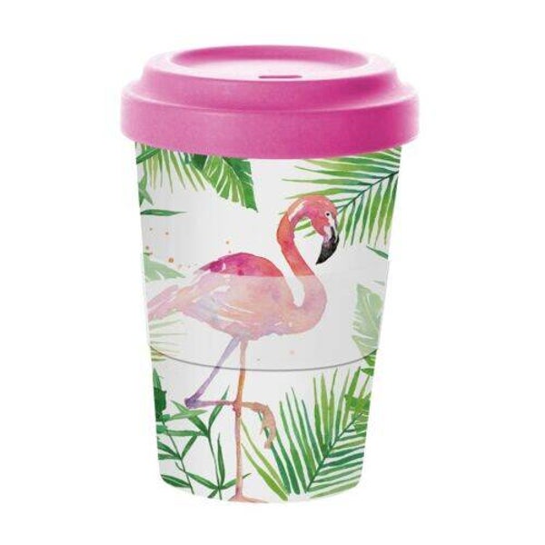 Koffie-to-go beker 'Tropical Flamingo'