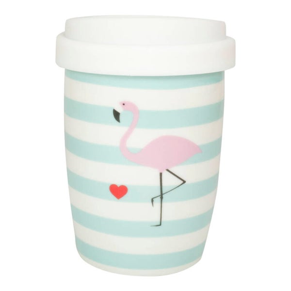 Koffie-to-go beker met flamingo