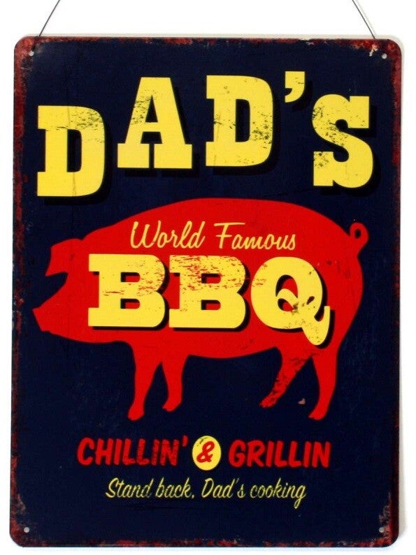 Wandplaat | Varken | Barbecue | Metaal | 25x33cm