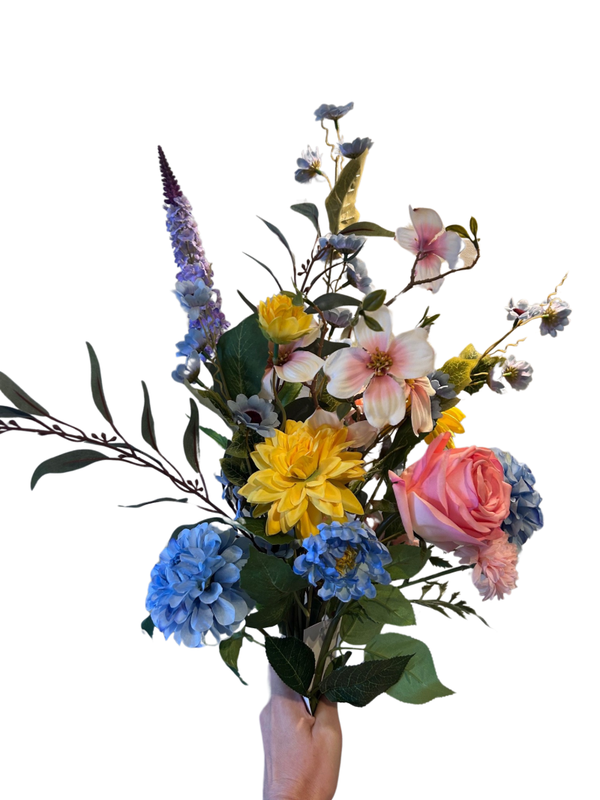 Bont Kunstboeket – Kleurrijke Kunstbloemen met 8 Takken