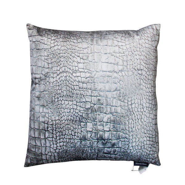 Kussen krokodillenprint grijs