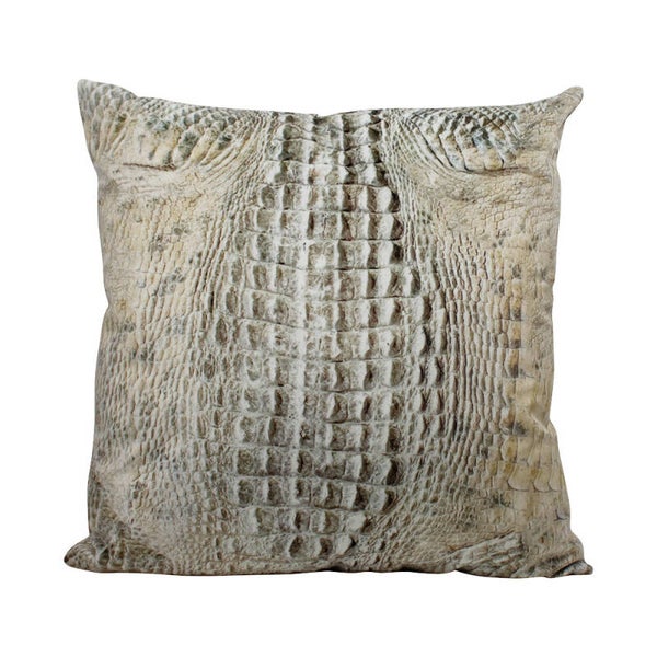Kussen | Krokodil | Krokodillenprint | Wit | Mars&More | Polyester | 45x45cm